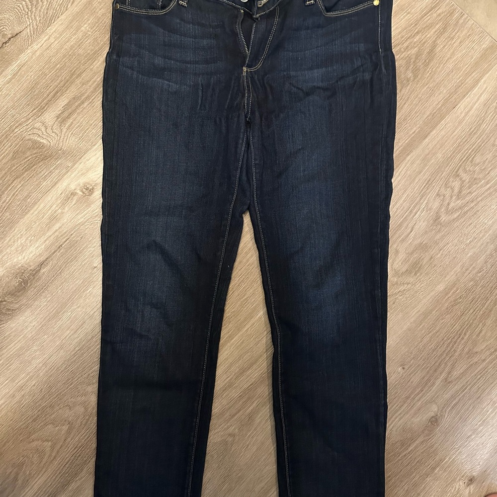 Paige size 30 skyline crop dark wash jeans EUC
